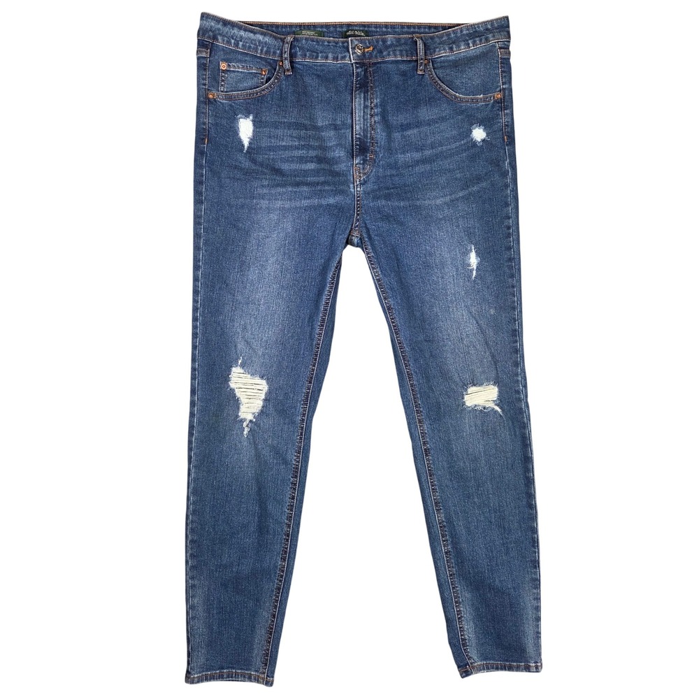 Wild Fable Womens 18 Highest Rise Skinny Distressed Jeans Medium Wash Blue